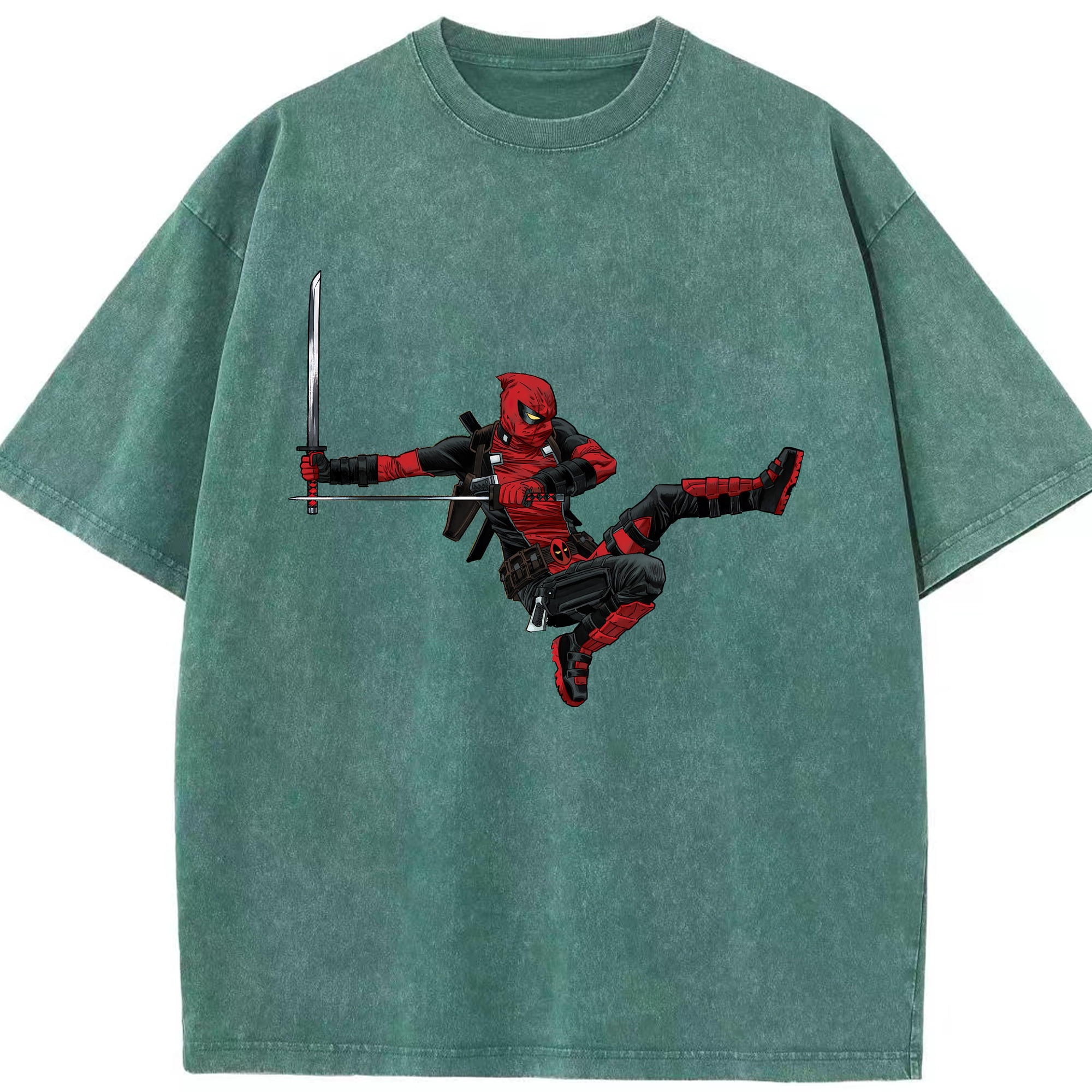 （画像用） Deadpool デッドプール 綿100% ヴィンテージ風 半袖Tシャツ（フロントプリント）
